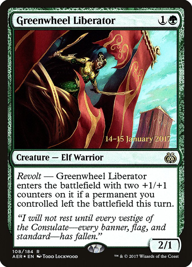 Greenwheel Liberator [Aether Revolt Prerelease Promos] | The CG Realm