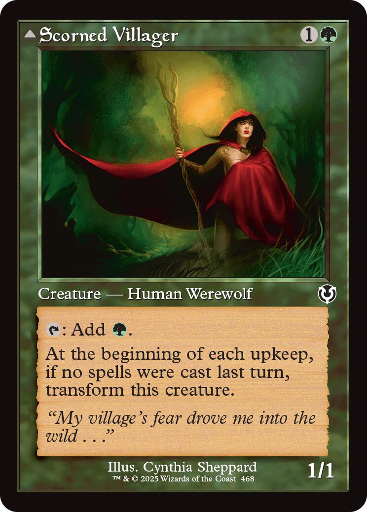 Scorned Villager // Scrounged Scythe (Retro Frame) [Innistrad Remastered] | The CG Realm