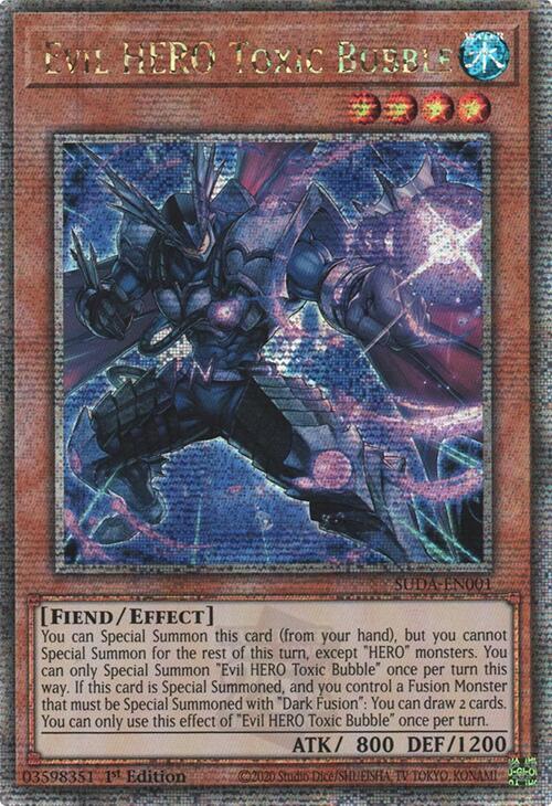 Evil HERO Toxic Bubble (Quarter Century Secret Rare) [SUDA-EN001] Quarter Century Secret Rare | The CG Realm