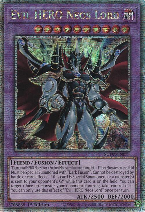 Evil HERO Neos Lord (Quarter Century Secret Rare) [SUDA-EN031] Quarter Century Secret Rare | The CG Realm