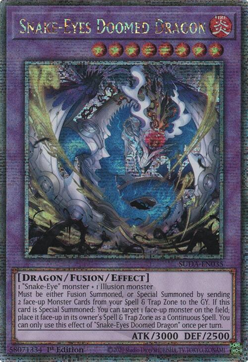 Snake-Eyes Doomed Dragon (Quarter Century Secret Rare) [SUDA-EN035] Quarter Century Secret Rare | The CG Realm