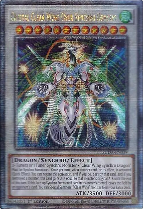 Crystal Clear Wing Over Synchro Dragon (Quarter Century Secret Rare) [SUDA-EN039] Quarter Century Secret Rare | The CG Realm