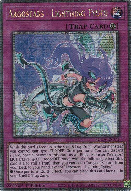 Argostars - Lightning Tydeu (Quarter Century Secret Rare) [SUDA-EN071] Quarter Century Secret Rare | The CG Realm