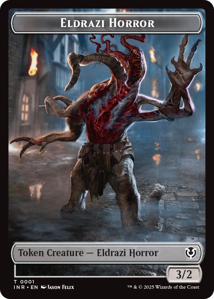 Eldrazi Horror // Human Soldier (0003) Double-Sided Token [Innistrad Remastered Tokens] | The CG Realm