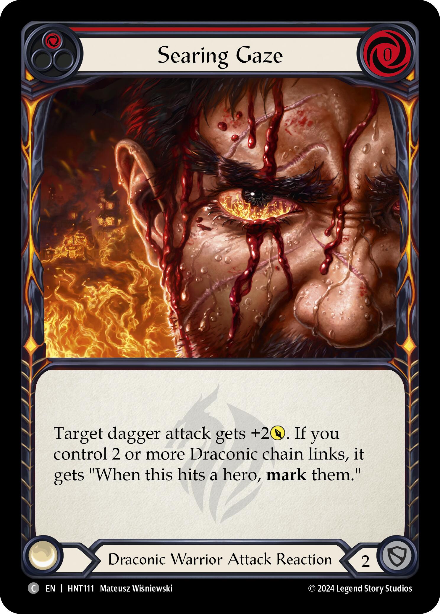 Searing Gaze (Red) [HNT111] (The Hunted)  Rainbow Foil | The CG Realm