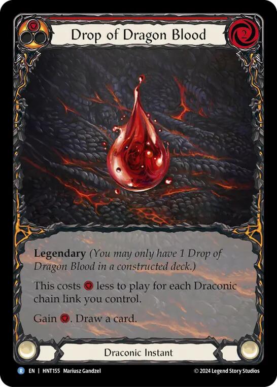 Drop of Dragon Blood (Red) (Extended Art) [HNT155] (The Hunted)  Rainbow Foil | The CG Realm