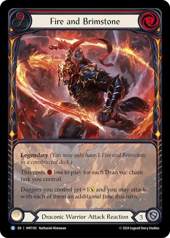 Fire and Brimstone (Extended Art) [HNT105] (The Hunted)  Rainbow Foil | The CG Realm