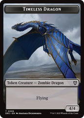 Timeless Dragon // Zombie (0007) Double-Sided Token [Aetherdrift Tokens] | The CG Realm