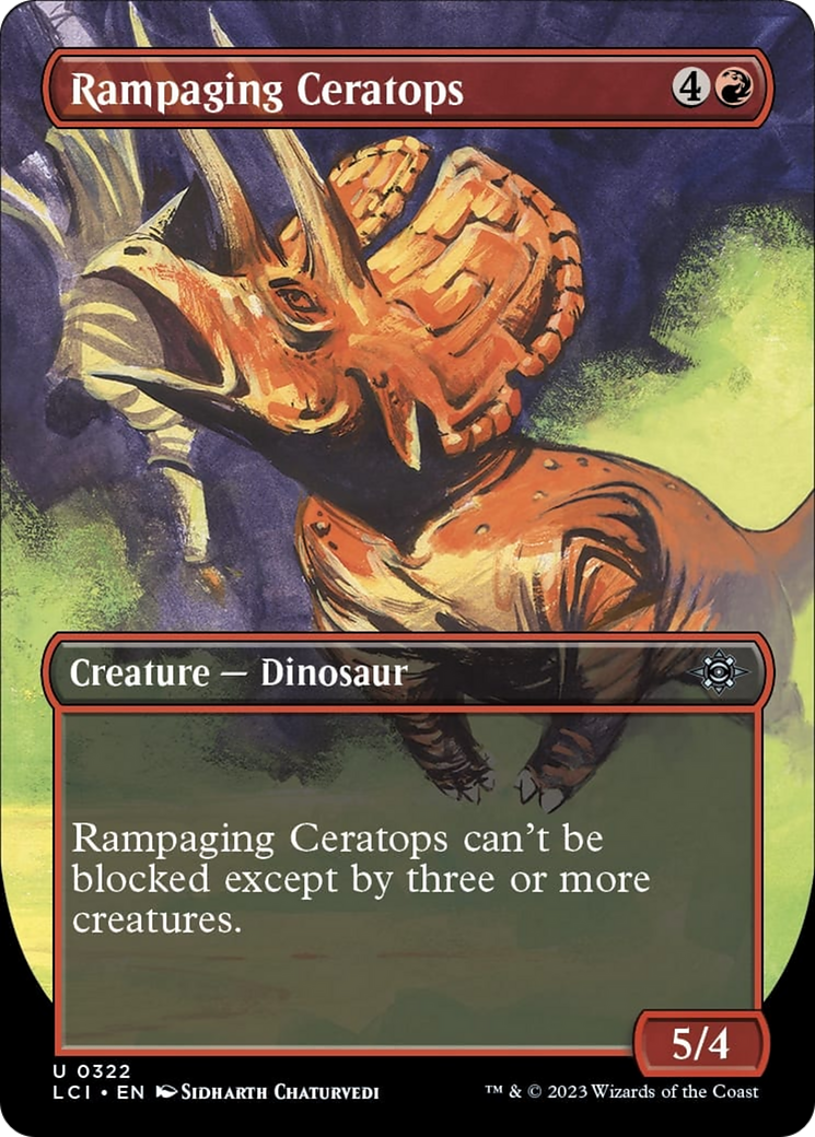 Rampaging Ceratops (Borderless) [The Lost Caverns of Ixalan] | The CG Realm