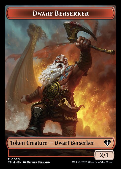 Human Soldier // Dwarf Berserker Double-Sided Token [Commander Masters Tokens] | The CG Realm