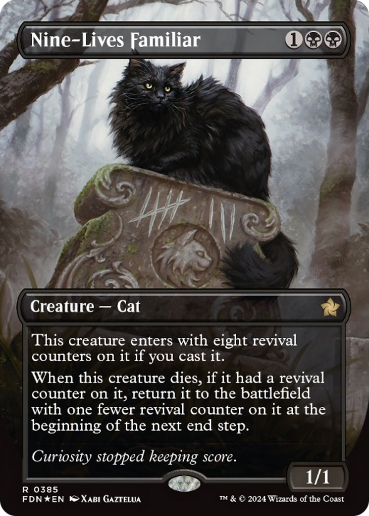 Nine-Lives Familiar (Borderless Mana Foil) [Foundations] | The CG Realm