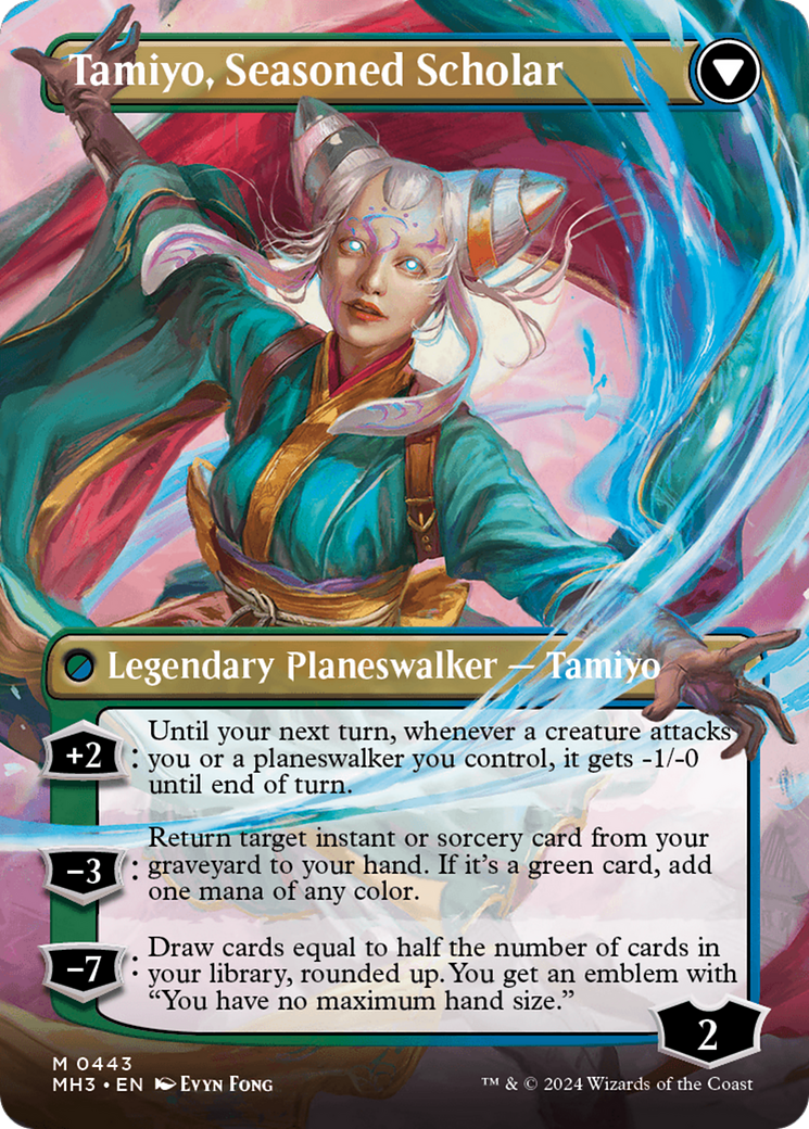 Tamiyo, Inquisitive Student // Tamiyo, Seasoned Scholar (Borderless) [Modern Horizons 3] | The CG Realm