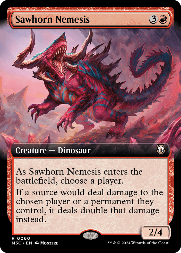 Sawhorn Nemesis (Extended Art) (Ripple Foil) [Modern Horizons 3 Commander] | The CG Realm