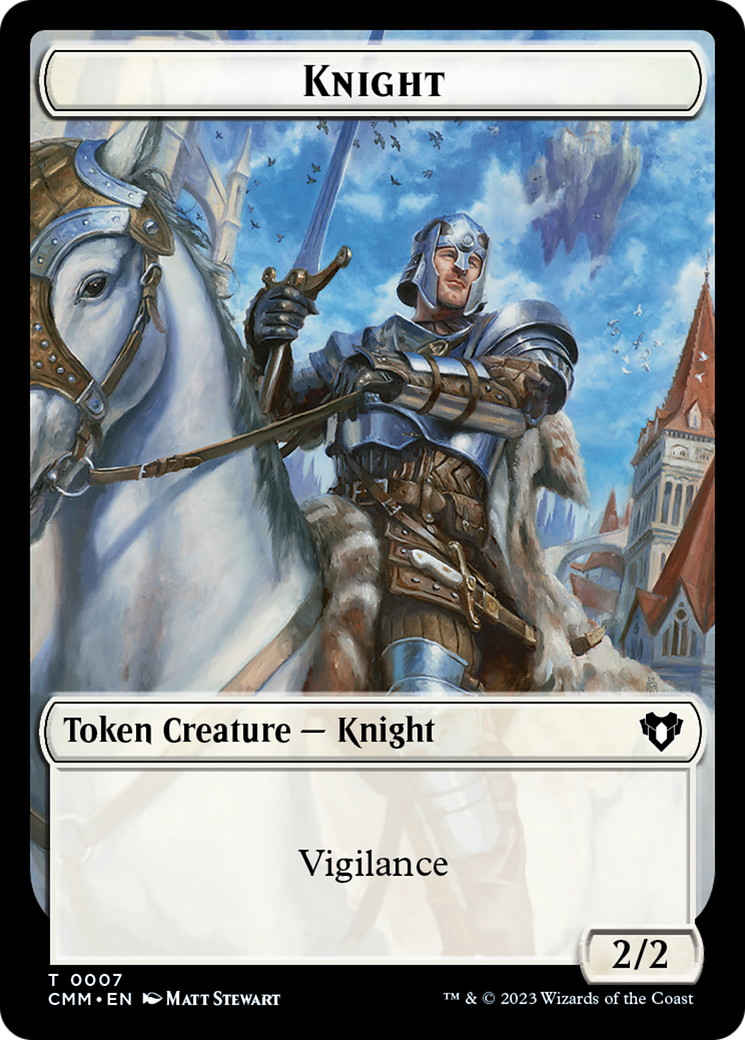 Spirit (0039) // Knight Double-Sided Token [Commander Masters Tokens] | The CG Realm