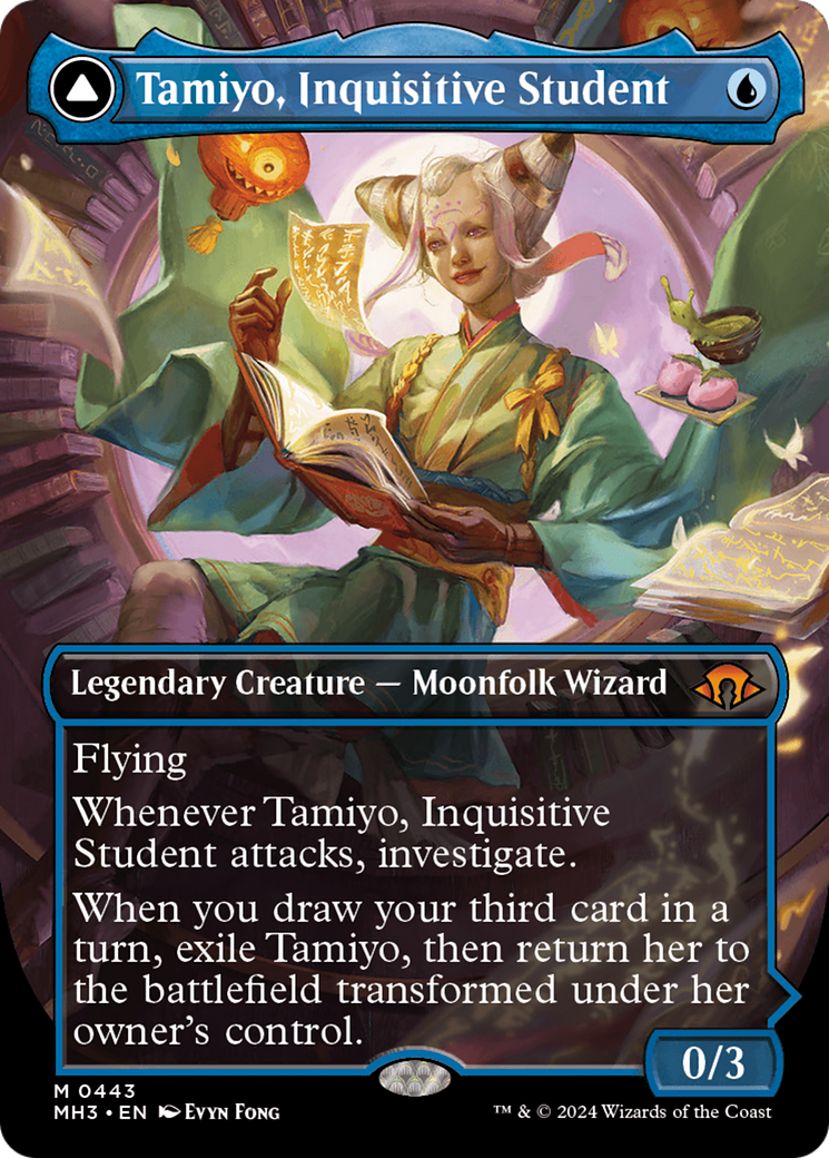 Tamiyo, Inquisitive Student // Tamiyo, Seasoned Scholar (Borderless) [Modern Horizons 3] | The CG Realm