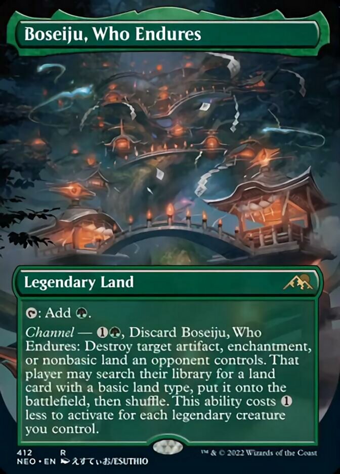 Boseiju, Who Endures (Borderless Alternate Art) [Kamigawa: Neon Dynasty] | The CG Realm