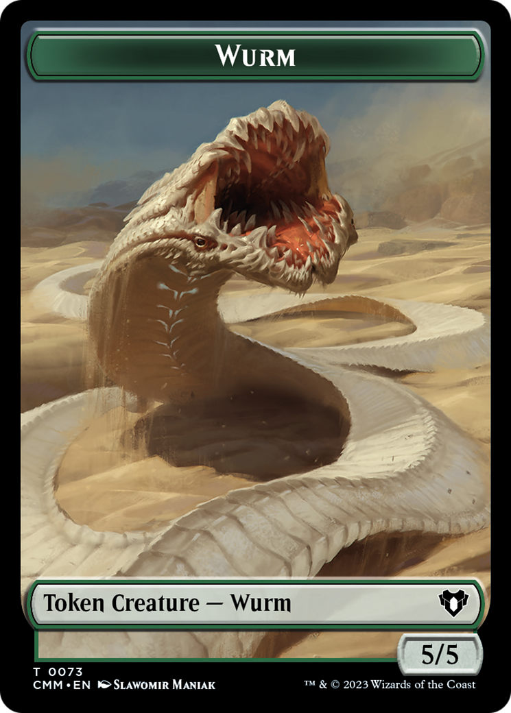 Wurm // Spider Double-Sided Token [Commander Masters Tokens] | The CG Realm