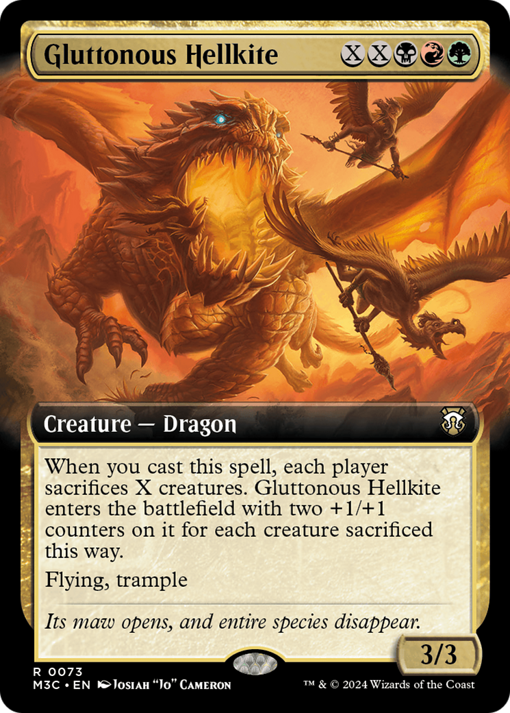 Gluttonous Hellkite (Extended Art) [Modern Horizons 3 Commander] | The CG Realm