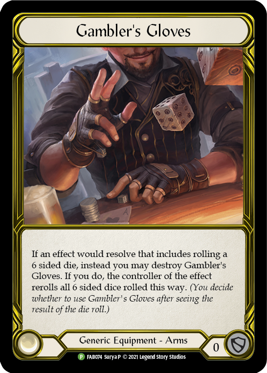 Gambler's Gloves (Golden) [FAB074] (Promo)  Cold Foil | The CG Realm