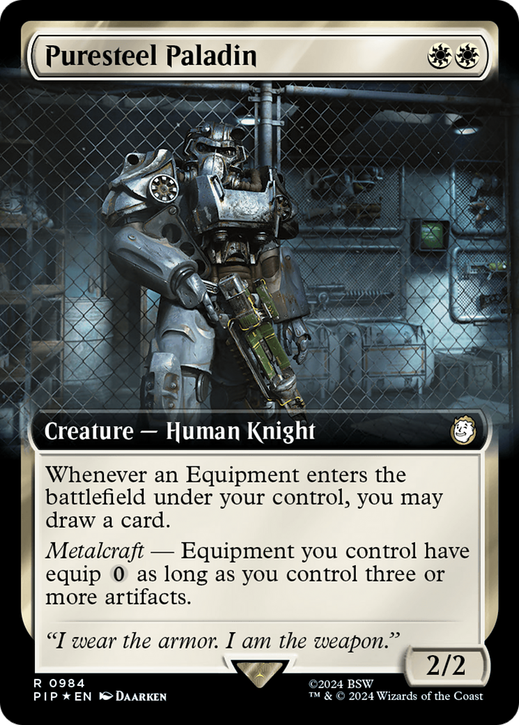 Puresteel Paladin (Extended Art) (Surge Foil) [Fallout] | The CG Realm