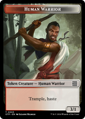 Human Warrior // Plot Double-Sided Token [Outlaws of Thunder Junction: Breaking News Tokens] | The CG Realm