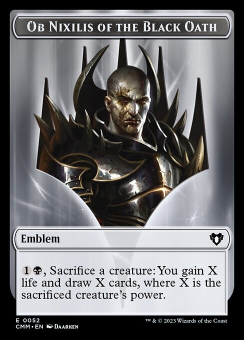 Soldier // Emblem - Ob Nixilis of the Black Oath Double-Sided Token [Commander Masters Tokens] | The CG Realm