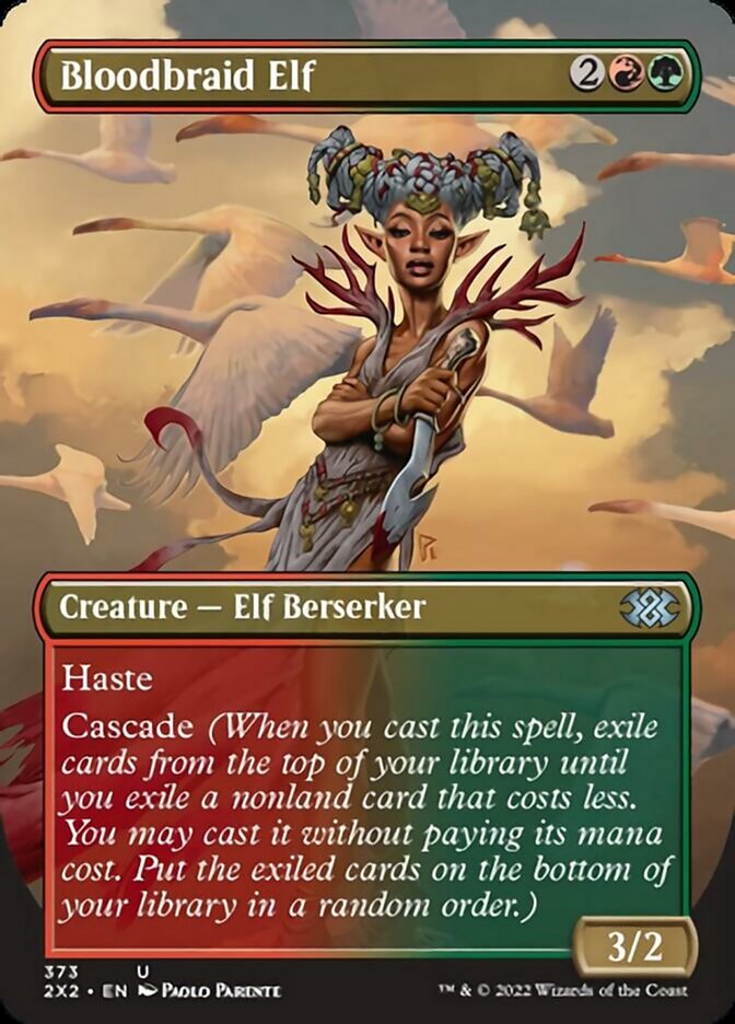 Bloodbraid Elf (Borderless Alternate Art) [Double Masters 2022] | The CG Realm