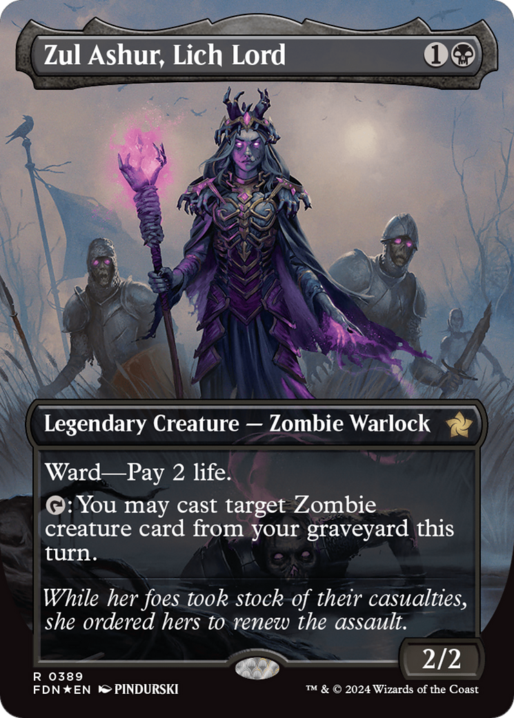 Zul Ashur, Lich Lord (Borderless) (Mana Foil) [Foundations] | The CG Realm