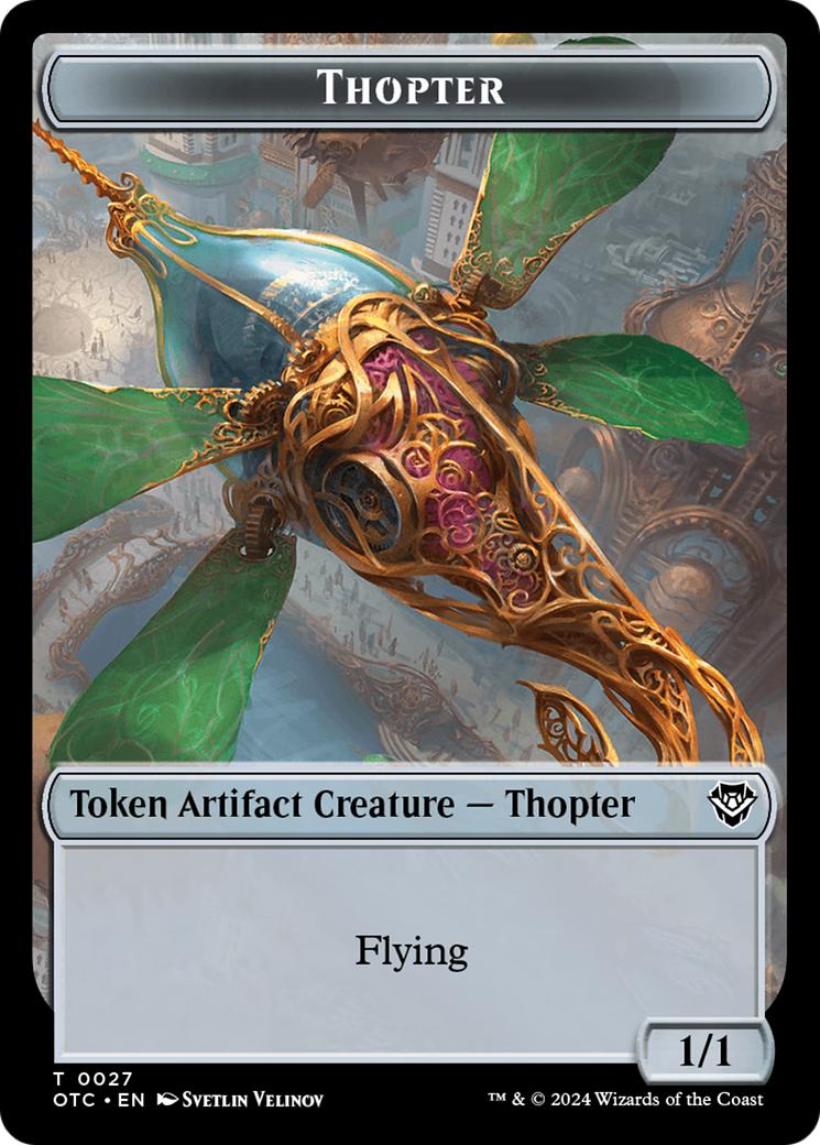 Thopter // Manifest Double-Sided Token [Outlaws of Thunder Junction Commander Tokens] | The CG Realm