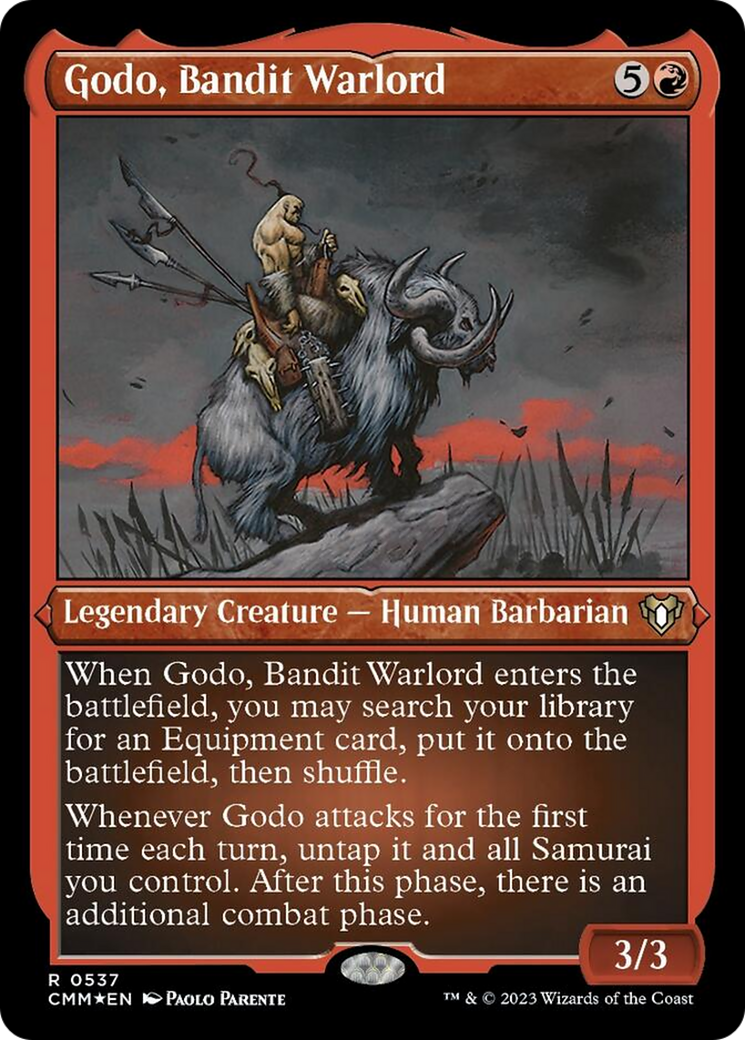 Godo, Bandit Warlord (Foil Etched) [Commander Masters] | The CG Realm