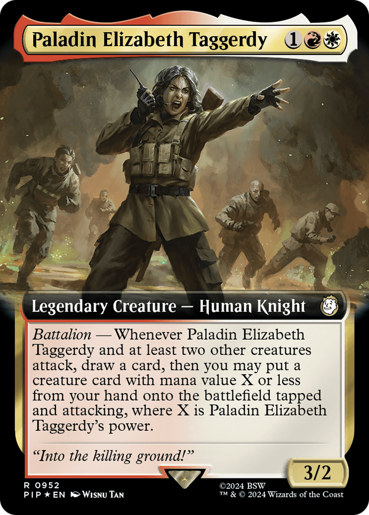 Paladin Elizabeth Taggerdy (Extended Art) (Surge Foil) [Fallout] | The CG Realm