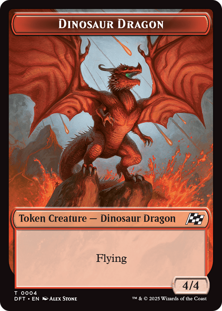 Dinosaur Dragon // Treasure Double-Sided Token [Aetherdrift Tokens] | The CG Realm