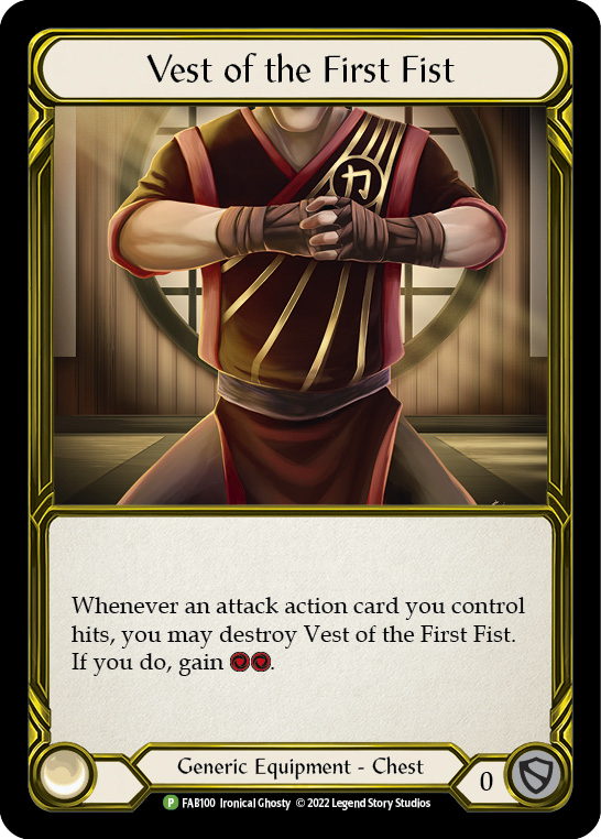 Vest of the First Fist (Golden) [FAB100] (Promo)  Cold Foil | The CG Realm