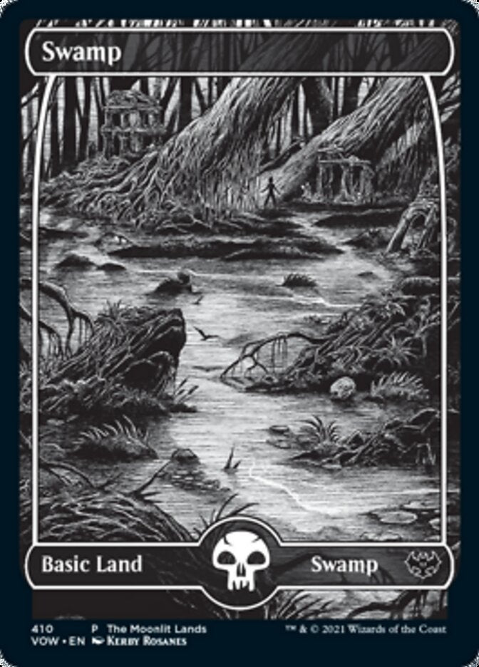 Swamp (The Moonlit Lands) (Foil Etched) [Innistrad: Crimson Vow Promos] | The CG Realm