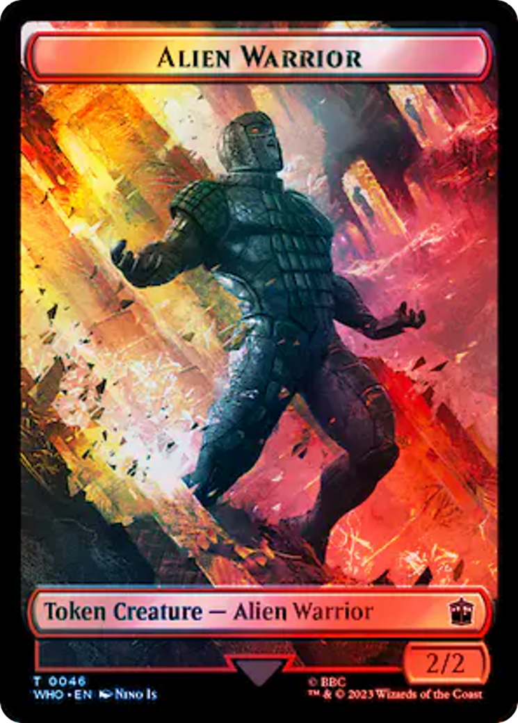 Copy // Alien Warrior Double-Sided Token (Surge Foil) [Doctor Who Tokens] | The CG Realm