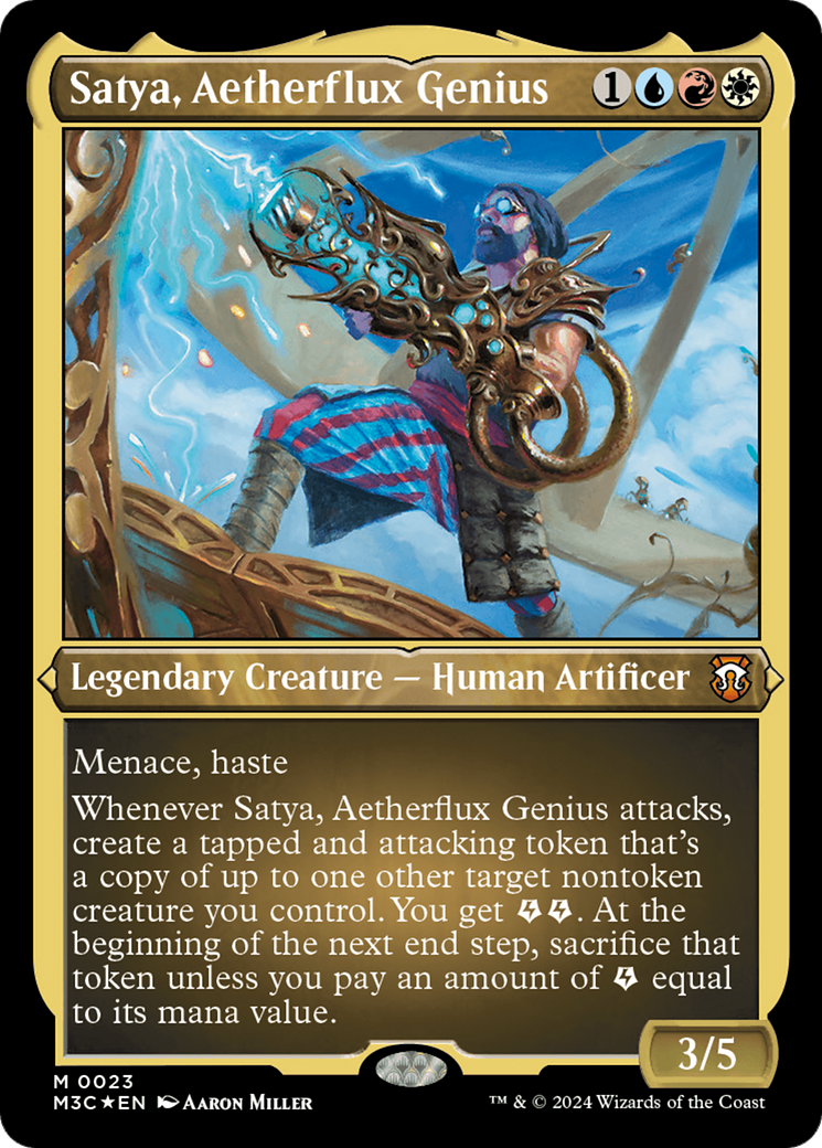 Satya, Aetherflux Genius (Foil Etched) [Modern Horizons 3 Commander] | The CG Realm