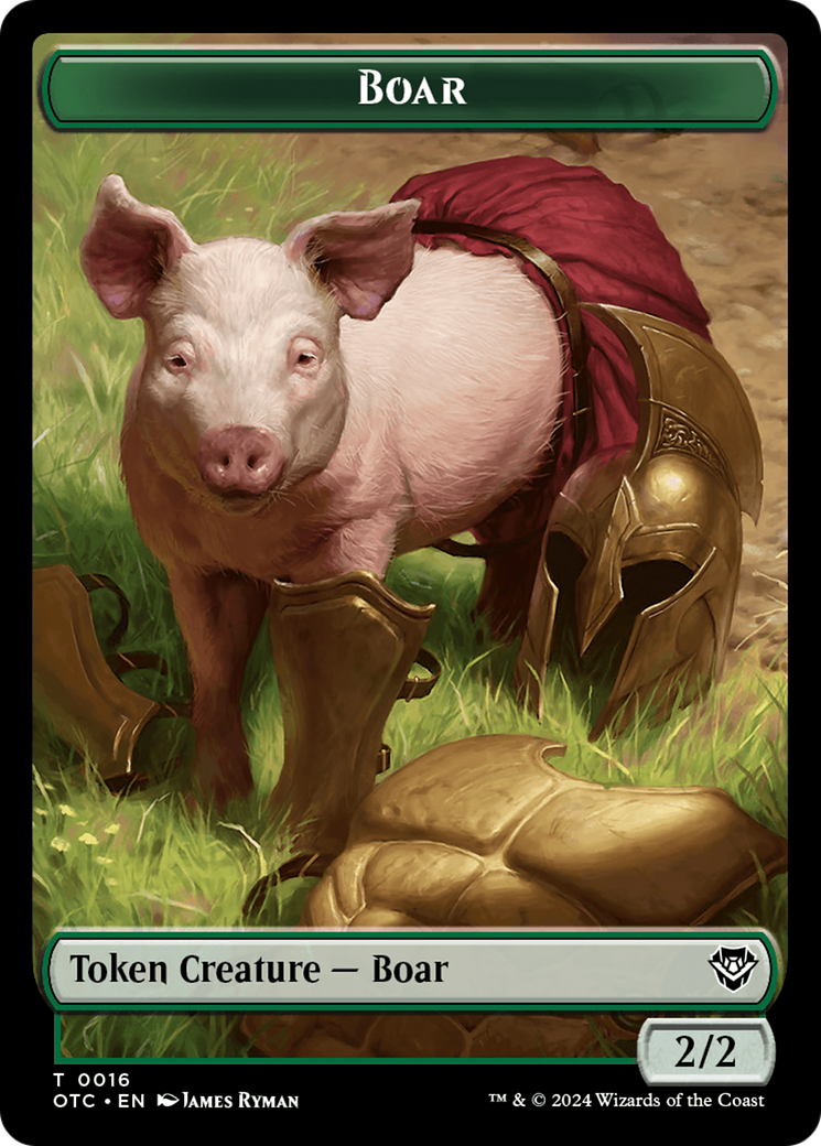 Boar // Manifest Double-Sided Token [Outlaws of Thunder Junction Commander Tokens] | The CG Realm