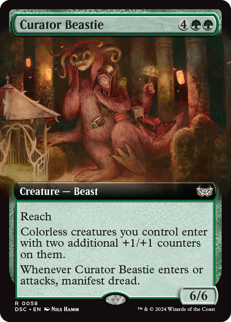 Curator Beastie (Extended Art) [Duskmourn: House of Horror Commander] | The CG Realm