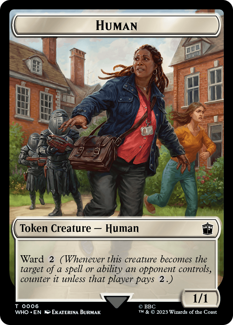 Human (0006) // Fish Double-Sided Token [Doctor Who Tokens] | The CG Realm