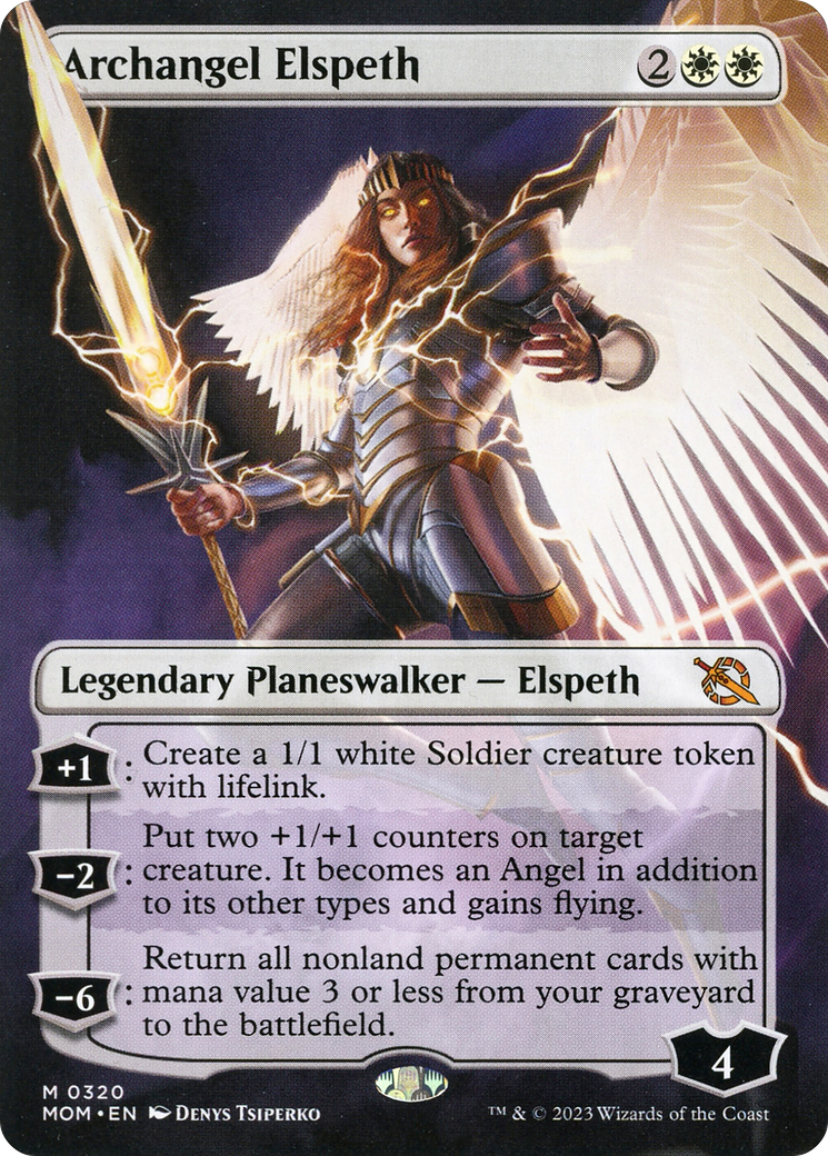 Archangel Elspeth (Borderless Alternate Art) [March of the Machine] | The CG Realm