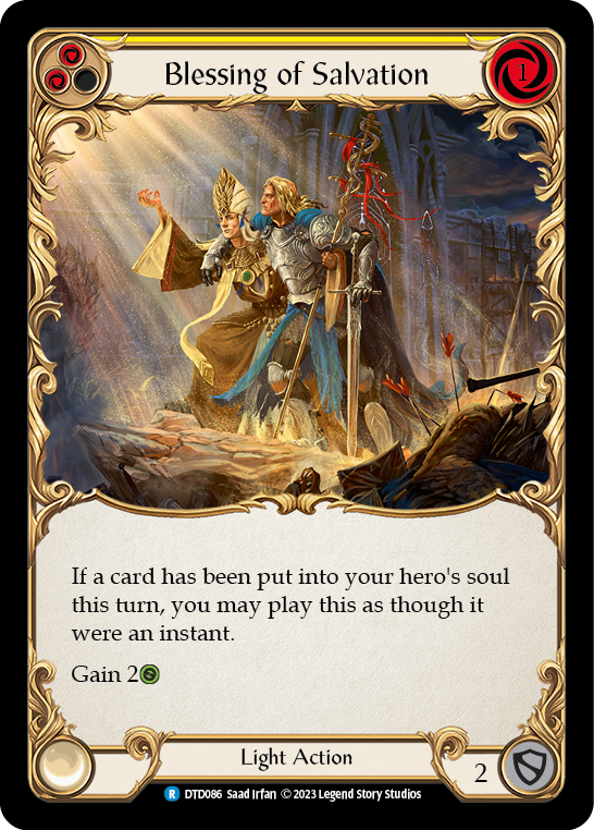 Blessing of Salvation (Yellow) [DTD086] (Dusk Till Dawn)  Rainbow Foil | The CG Realm