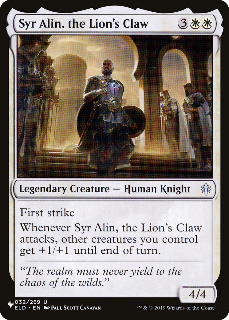 Syr Alin, the Lion's Claw [The List Reprints] | The CG Realm