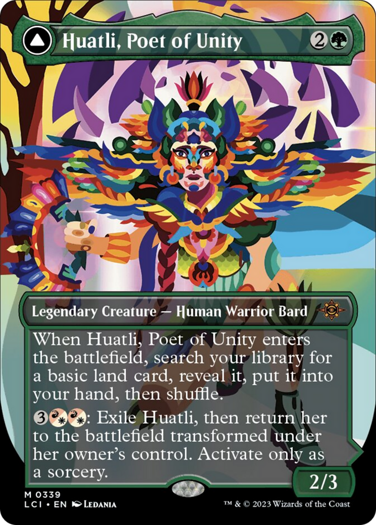 Huatli, Poet of Unity // Roar of the Fifth People (Borderless) [The Lost Caverns of Ixalan] | The CG Realm