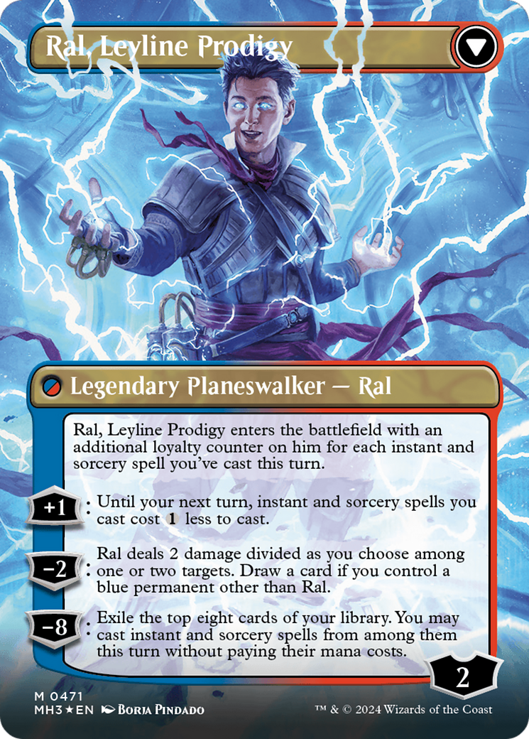 Ral, Monsoon Mage // Ral, Leyline Prodigy (Borderless) (Textured Foil) [Modern Horizons 3] | The CG Realm