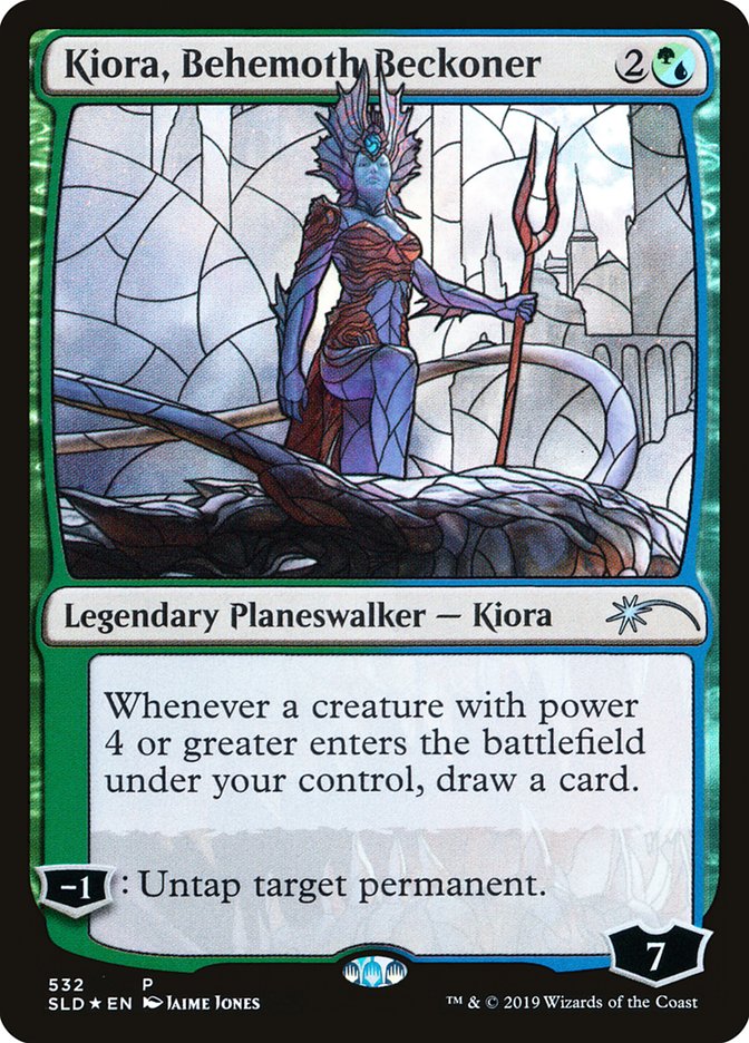 Kiora, Behemoth Beckoner (Stained Glass) [Secret Lair Drop Promos] | The CG Realm