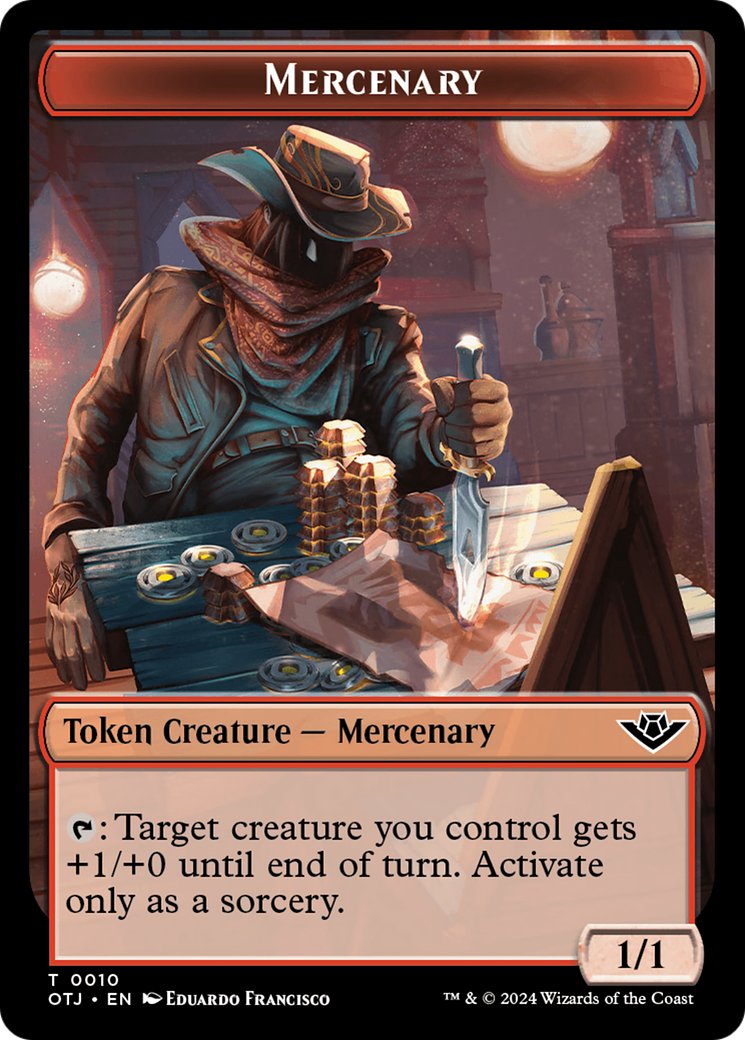 Mercenary // Copy Double-Sided Token [Outlaws of Thunder Junction Tokens] | The CG Realm