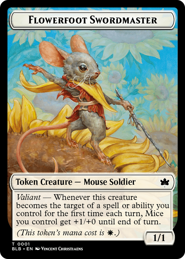 Rabbit // Flowerfoot Swordmaster Double-Sided Token [Bloomburrow Tokens] | The CG Realm