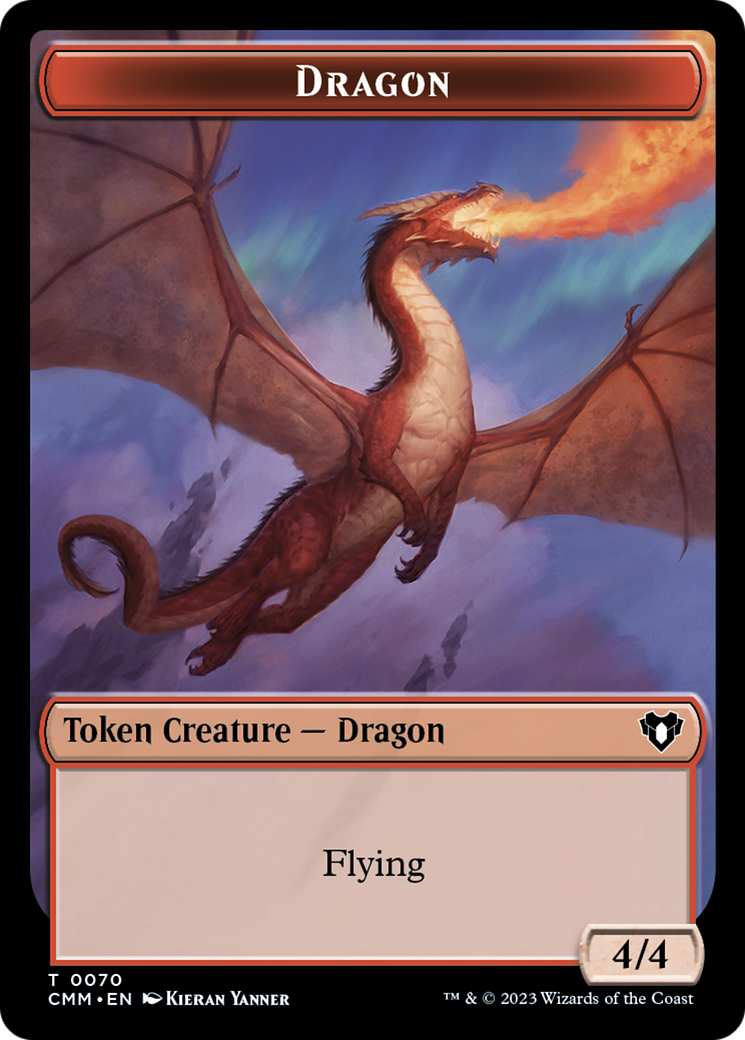 Dragon // Kor Ally Double-Sided Token [Commander Masters Tokens] | The CG Realm