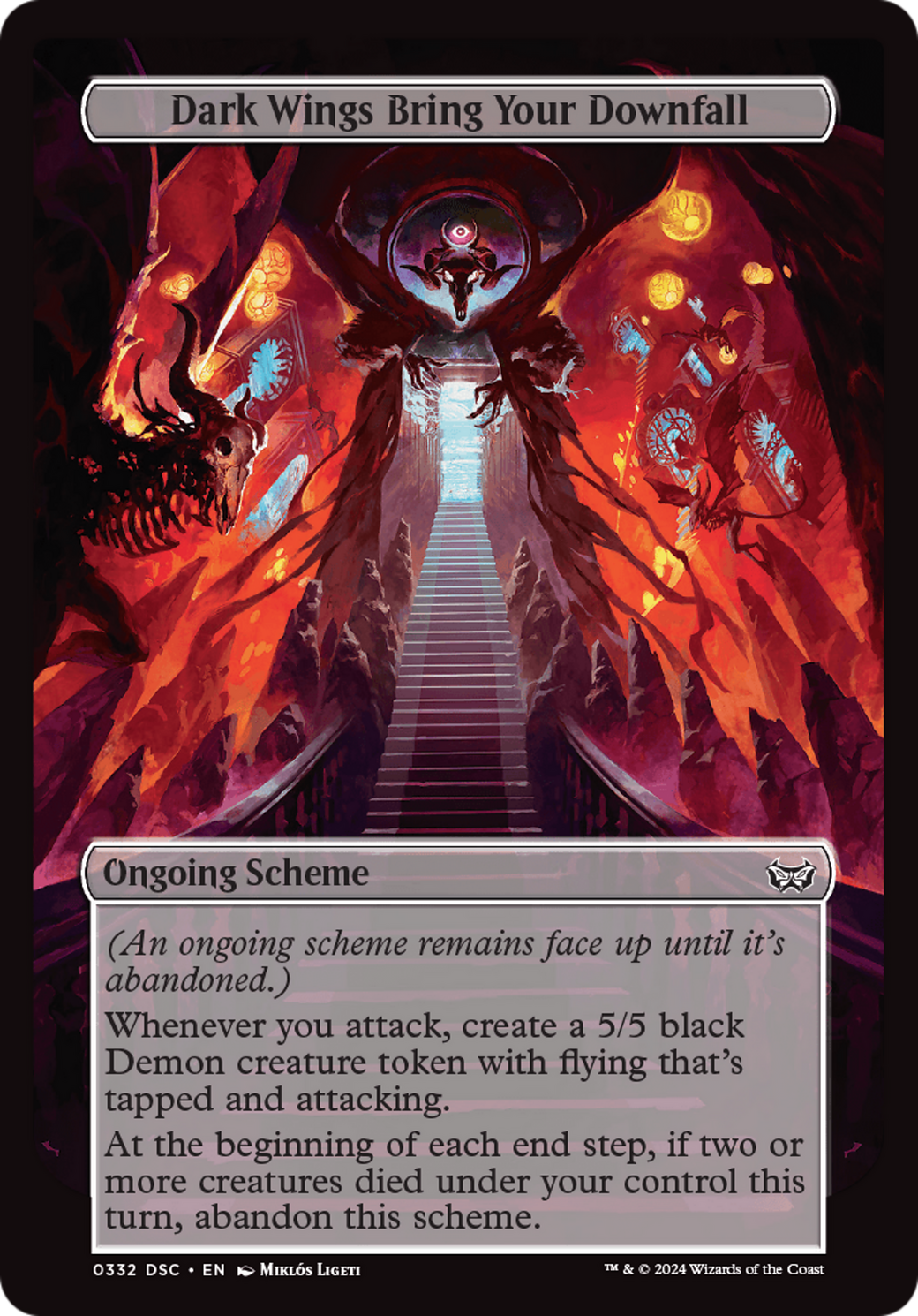 Dark Wings Bring Your Downfall (Full Art) [Duskmourn: Archenemy] | The CG Realm