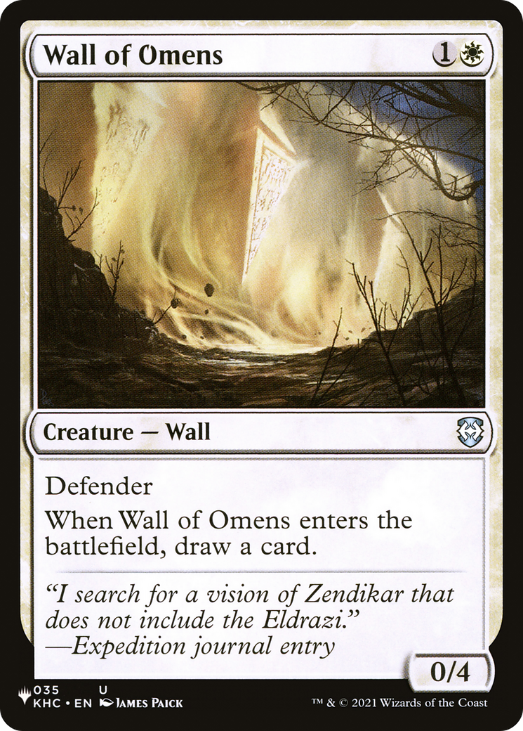 Wall of Omens (KHC) [The List] | The CG Realm